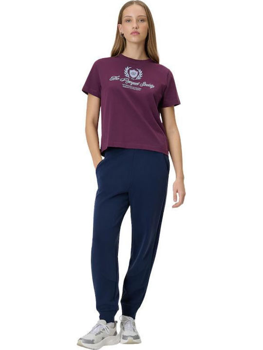 Damen T-shirt Burgundisch