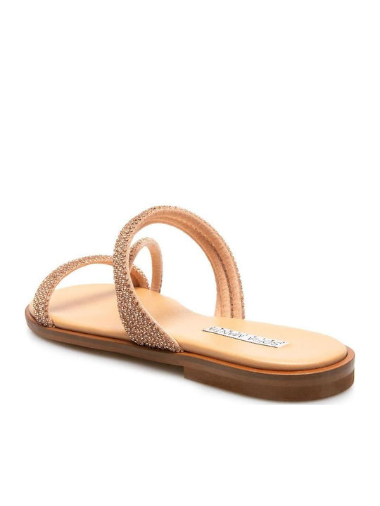 Leather Women's Flat Sandals Rose Gold