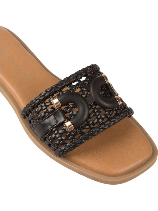 Damen Flache Sandalen Schwarz