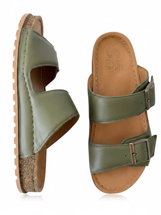 Leather Women's Anatomic Green Sandals