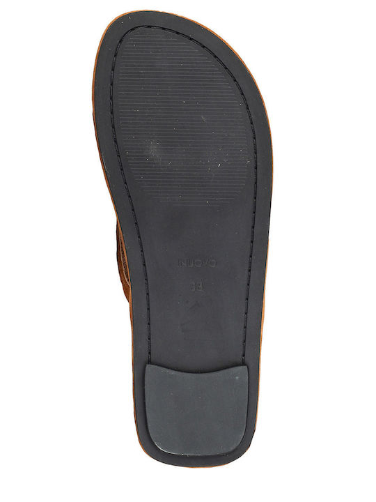 Damen Flache Sandalen Tabac Braun