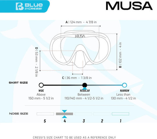 CressiSub Μάσκα Θαλάσσης Musa Γαλάζια