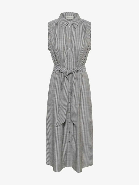 Rochie De Vară Pentru Femei Midi Rochie-Cămașă Gri