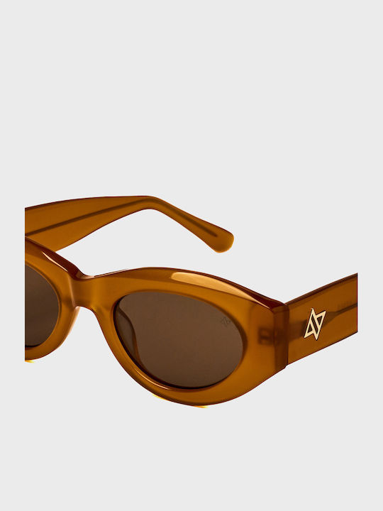 AV Sunglasses Γυναικεία Γυαλιά Ηλίου με Καφέ Κοκκάλινο Σκελετό και Καφέ Φακό AV142/27-Honey