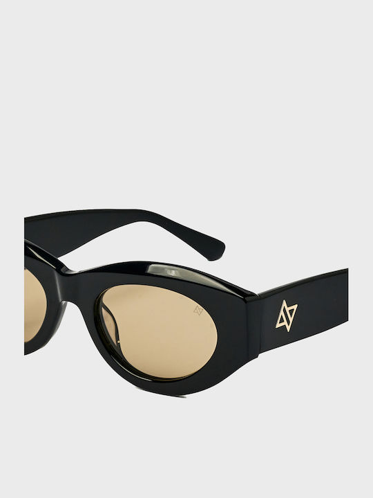 AV Sunglasses Γυναικεία Γυαλιά Ηλίου με Μαύρο Κοκκάλινο Σκελετό και Μαύρο Φακό AV142/27-Black