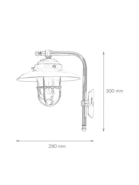 Wandmontiertes Außenbeleuchtungs E27 IP43 28cm