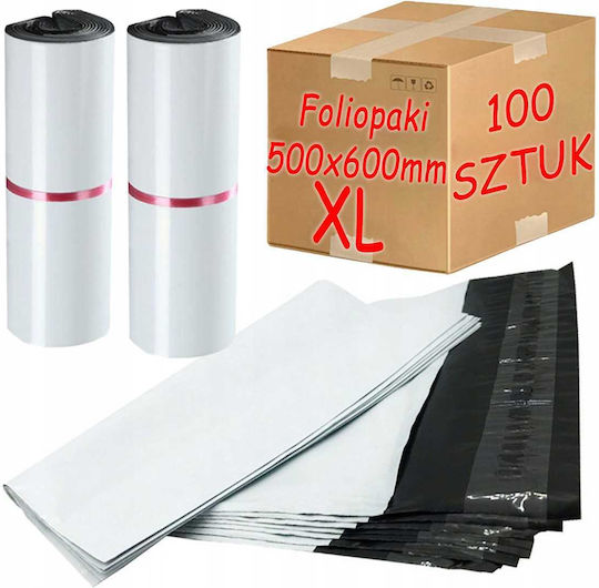 Pungi Curier Albe Xl 500x600mm 100 Bucăți