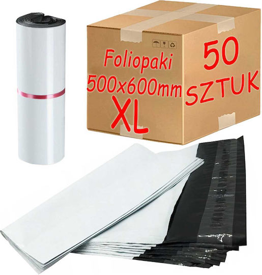 Weiße Verpackungstaschen XL 500x600mm 50 Stück