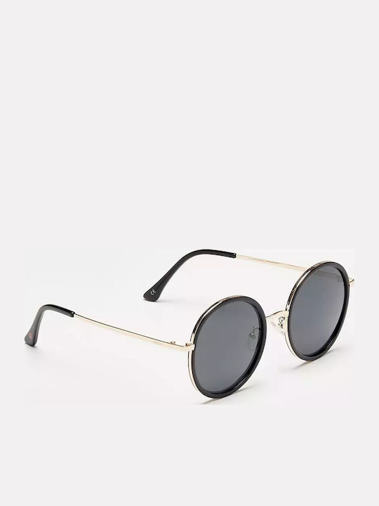 Cosselie Ghent Woman Sunglasses With Black Metallic Frame And Black Polarized Lens