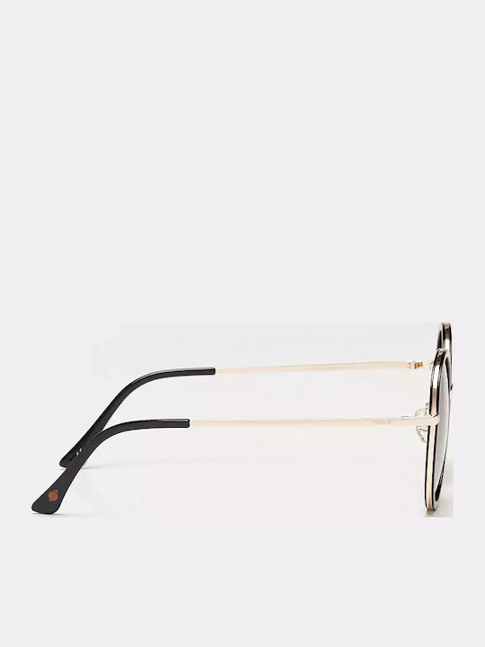 Cosselie Ghent Woman Sunglasses With Black Metallic Frame And Black Polarized Lens