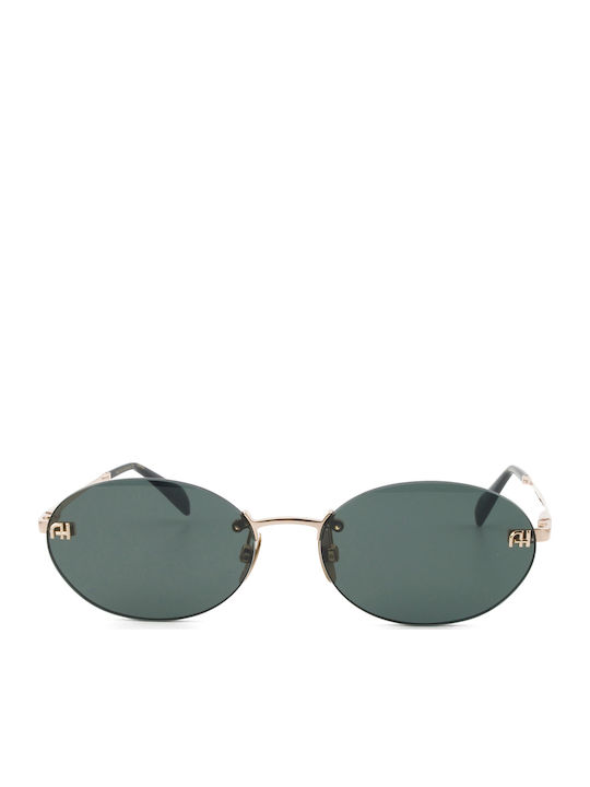 Women's Sunglasses with Gold Metallic Frame and Gold Lens