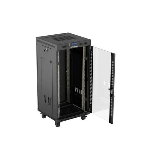 Lanberg Επιδαπέδια Καμπίνα Rack 19U Μαύρο FF01-6624-12BL