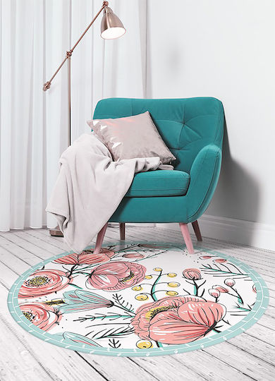 Tulup Rundes Wohnzimmer Teppich Rote Φ130cm