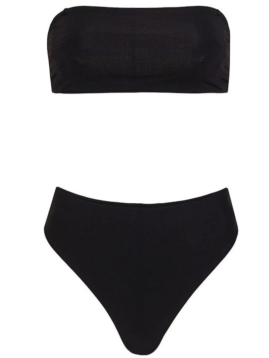 Set Bikini Ψηλόμεσο Μαύρο