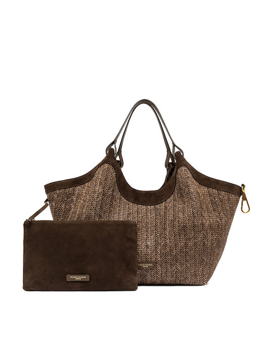 Rattankleine Damen Handtasche Braun