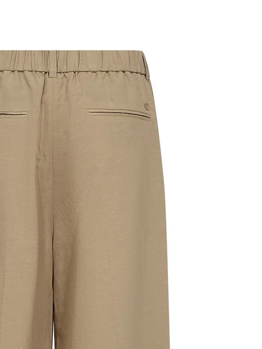 Women's Fabric Trousers in Regular Fit Beige