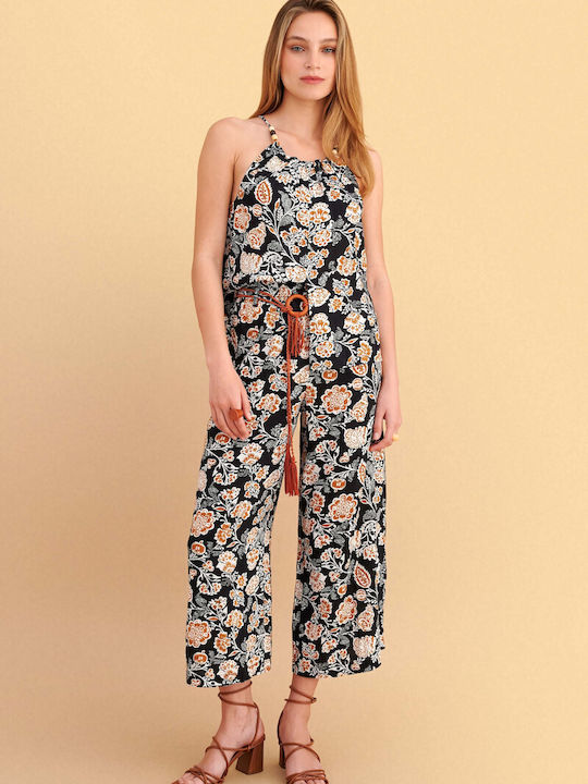 Γυναικεία Ζιπ Κιλότ Floral Μαύρο