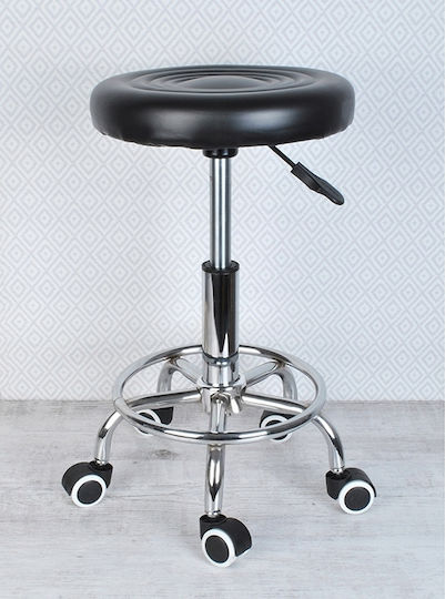 Räder Friseursalon- und Spa-Hocker mit Rückenlehne Schwarz
