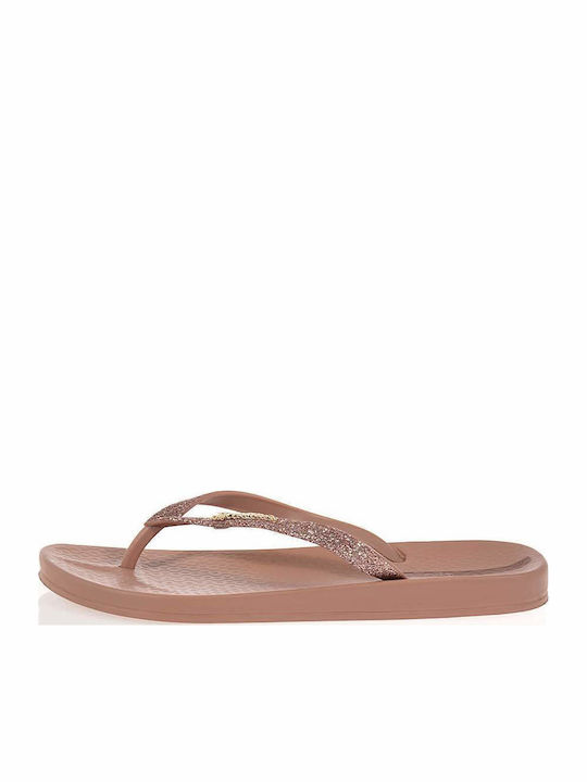 Glitter Flip Flops In Rose Gold Colour
