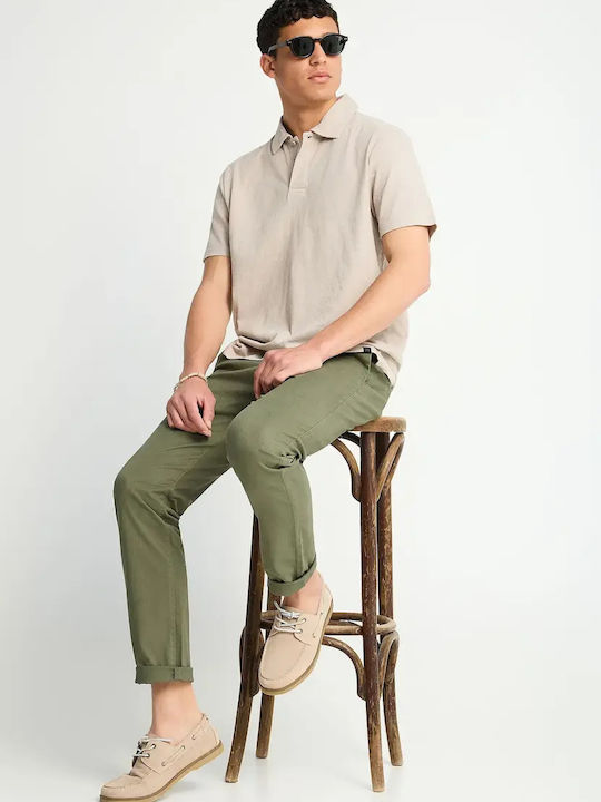 Men's Chino Elastic Regular Fit Dark Olive FBM013-001-02-Deep Forest