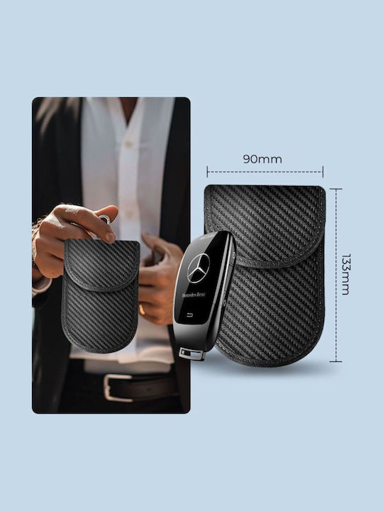 Tech-protect Klr100 Rfid Blocking Car Key Case Black Carbon