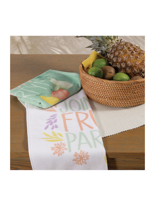 Nef-Nef Homeware Fruit Party Чаена кърпа от 100% Памук в Зелен Цвят 40x60см