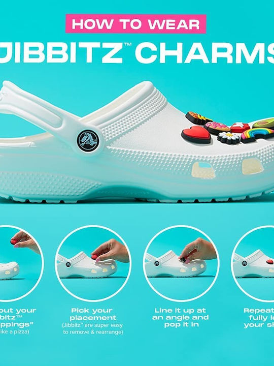 Crocs Jibbitz Brosche Ausschnitt Blumen Weiß