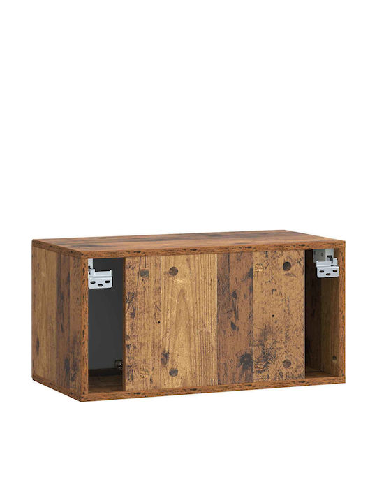 vidaXL TV-Ständer Aus Metall Mit Gebeiztem Holz M59.5xT31xH30cm