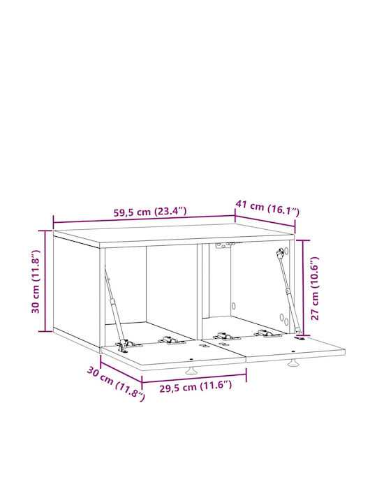 Έπιπλο Τηλεόρασης Καφέ Μ59.5xΠ41xΥ30cm