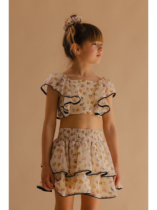 Kids Set with Skirt Summer 2pcs Yellow