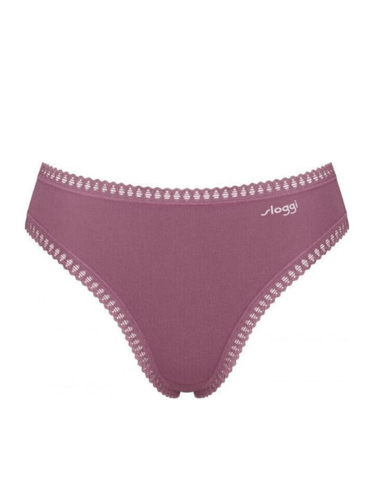Cotton Women's Briefs 3Pack with Lace Dusty Pink
