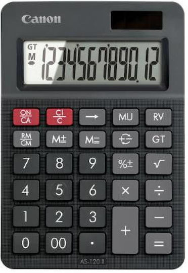 Canon As-120 Αριθμομηχανή 12 Ψηφίων σε Μαύρο Χρώμα