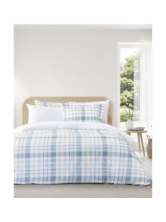 Nima Miles Σετ Μαξιλαροθήκες Oxford White-green 52x72εκ.