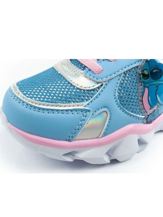 Kids Sneakers with Hoop & Loop Closure & Lights Blue