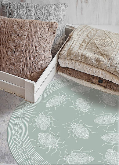 Tulup Round Kitchen Mat Green 80cm