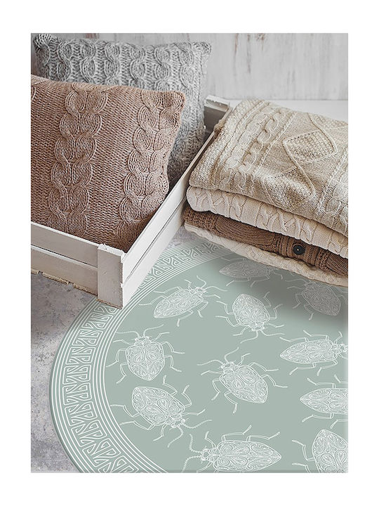 Tulup Round Kitchen Mat Green 50cm