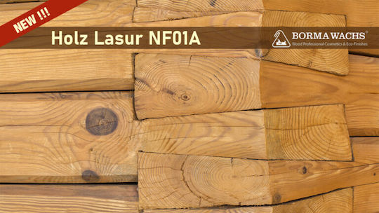 Borma Wachs Naturaqua Holz Lasur Wood Preservative Water No53 Light Walnut 750ml