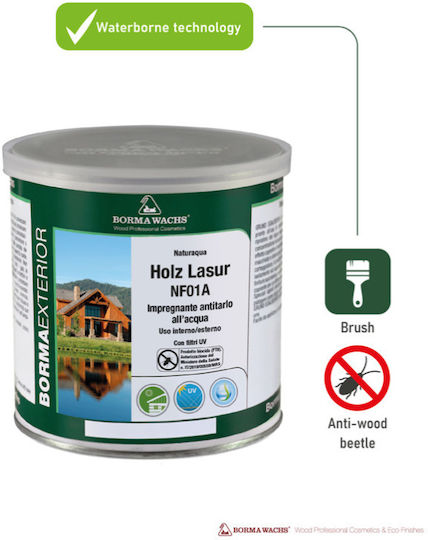 Borma Wachs Naturaqua Holz Lasur Wood Preservative Water No62 Mahogany 5lt