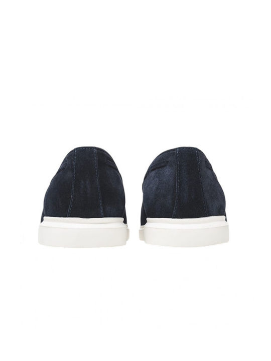Suede Men's Moccasins in Blue Colour