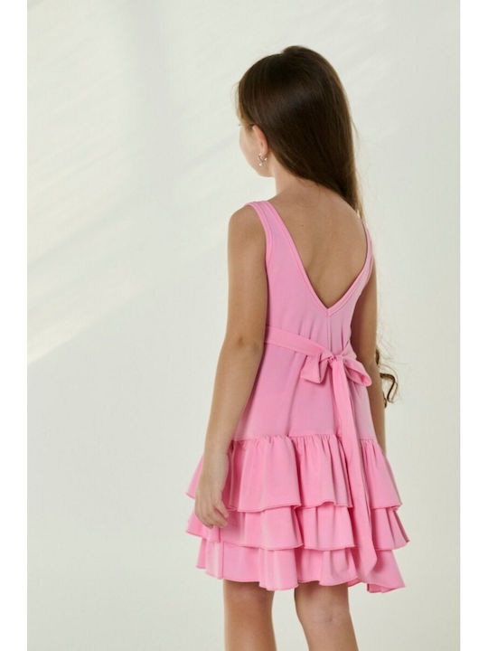 Girls Sleeveless Dress Pink