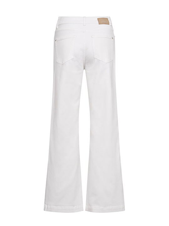 Dara High Rise Women's Jean Pants In Wide Leg Style White