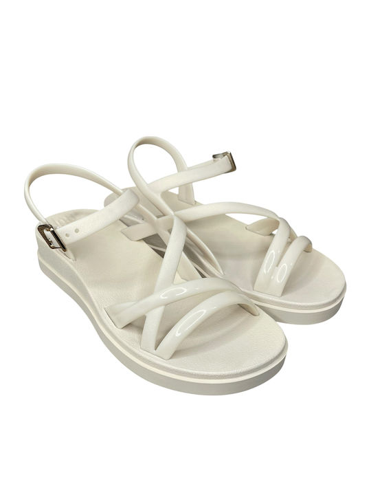 Sandale Casual Damă Flatforme Ecru