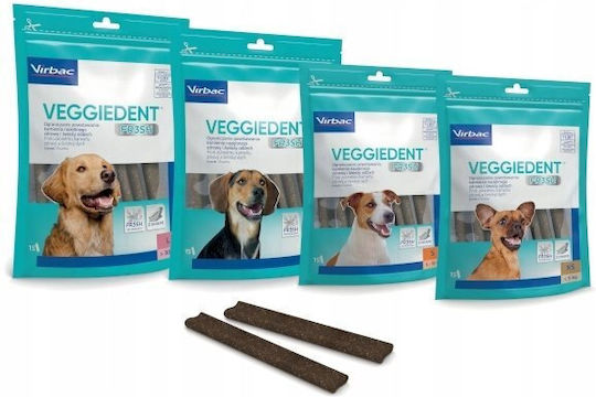Virbac Veggiedent Treat for Dogs against Tartar & Plaque 114gr 15pcs