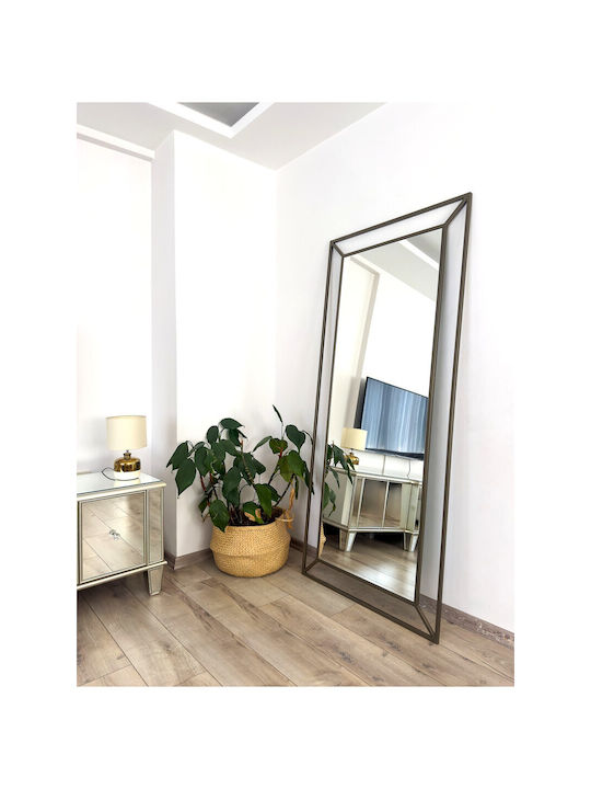 SteweHome Full Length Wall Mirror with Metallic Frame 180x80cm