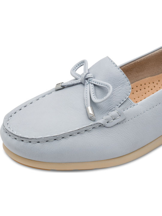 Mocasini De Damă Din Piele În Culoare Albastru Deschis