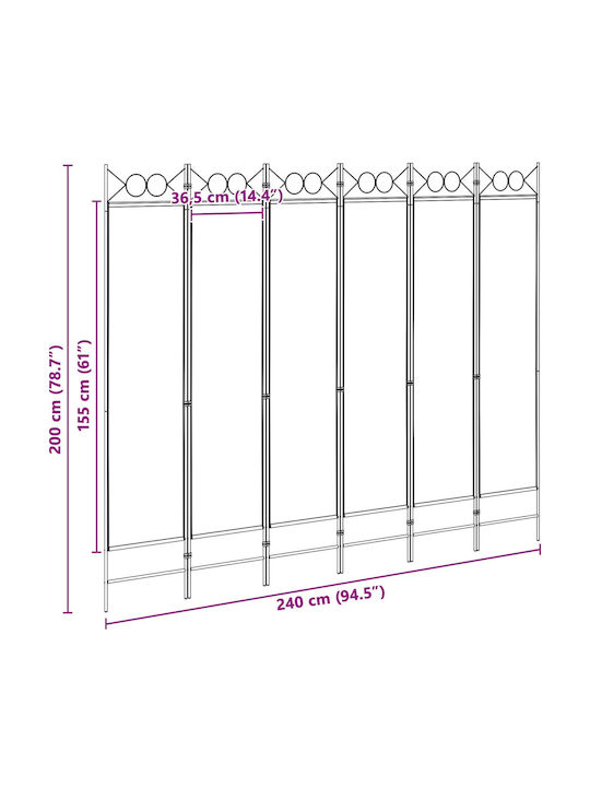 vidaXL Διακοσμητικό Παραβάν Υφασμάτινο 240x200cm