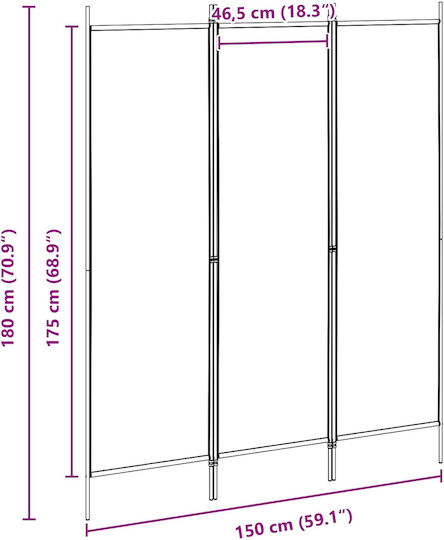 vidaXL Paravan Decorativ din Țesătură 150x180cm