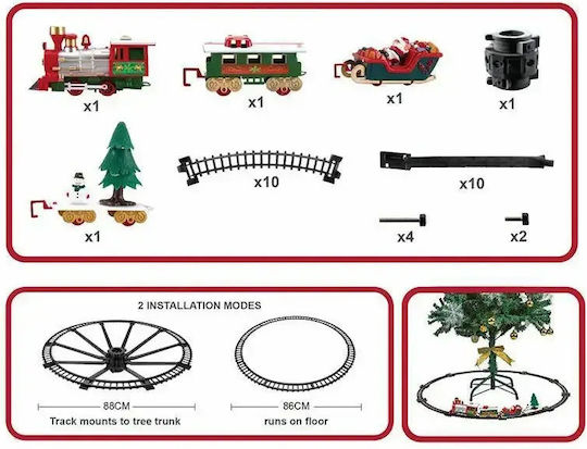 Electric Train Christmas Tree Sound Light 4 Carriages