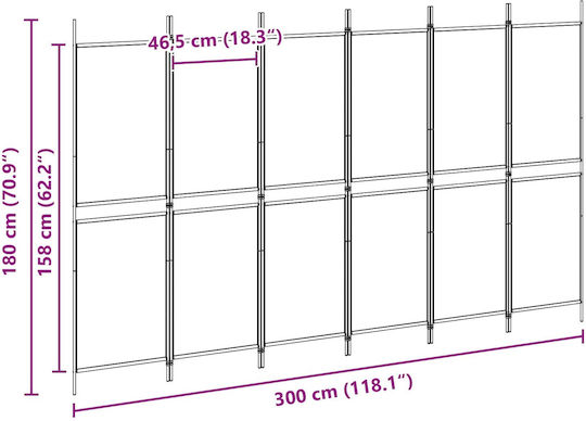 vidaXL Raumteiler Stoff 300x180cm