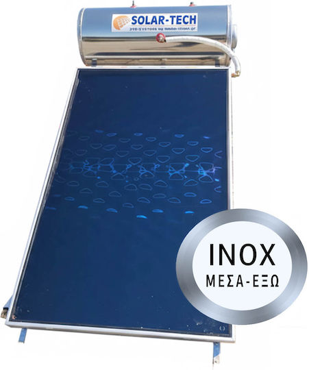 Solar-Tech ST-DGL Inox in out Ηλιακός Θερμοσίφωνας 120lt Glass Διπλής Ενέργειας 2τ.μ. Επιλεκτικός